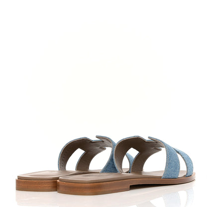 Hermes Denim Canvas Oran Sandals 39 Bleu Clair 4 of 9