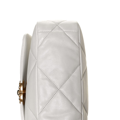 Chanel Goatskin Quilted Medium Chanel 19 Flap White 12 of 13