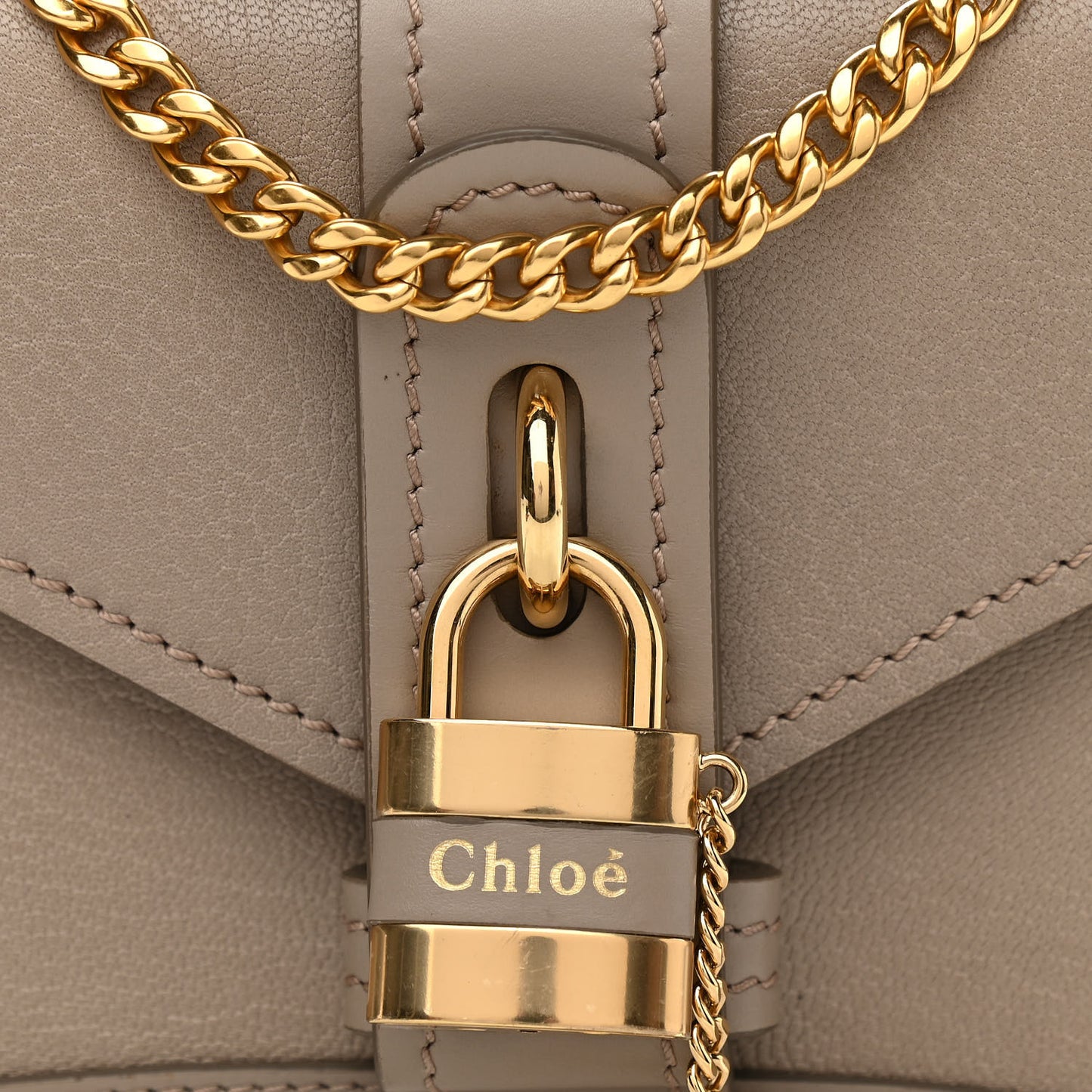 Shiny Goatskin Calfskin Mini Aby Chain Shoulder Bag Motty Grey