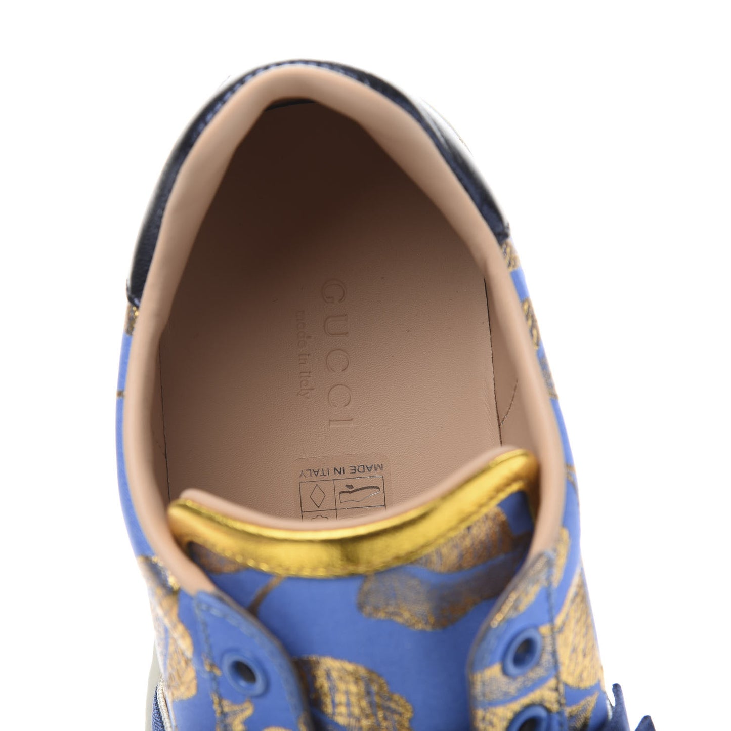 Lurex Jacquard Crystal Sylvie Web Branches Womens Ace Sneakers 38 Pervinca Gold