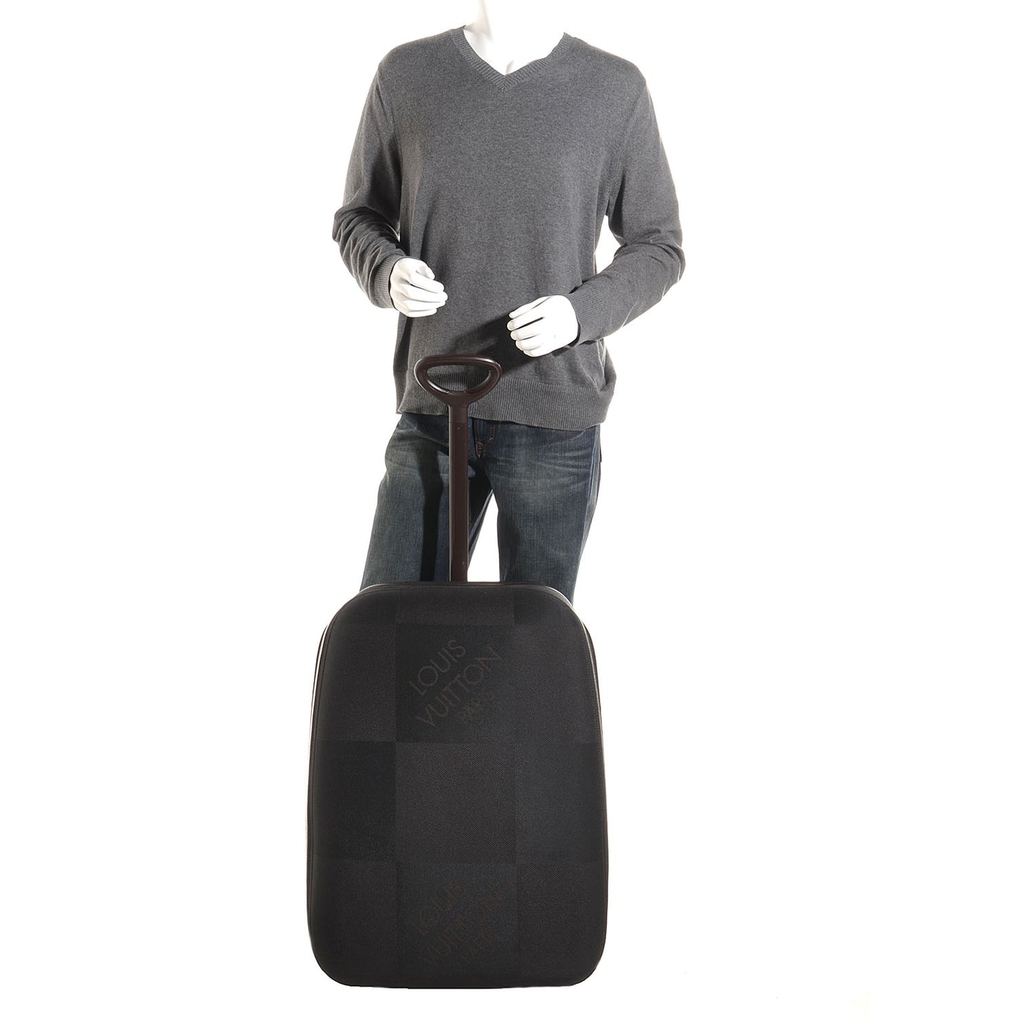 Damier Geant Conquerant 65 Rolling Luggage Black