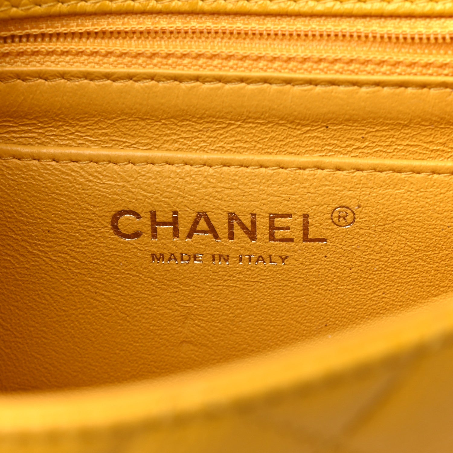 Chanel Caviar Quilted Mini Square Flap Yellow 6 of 13
