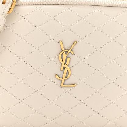 Saint Laurent Lambskin Quilted Gaby Zipped Pouch Crema Soft 8 of 11