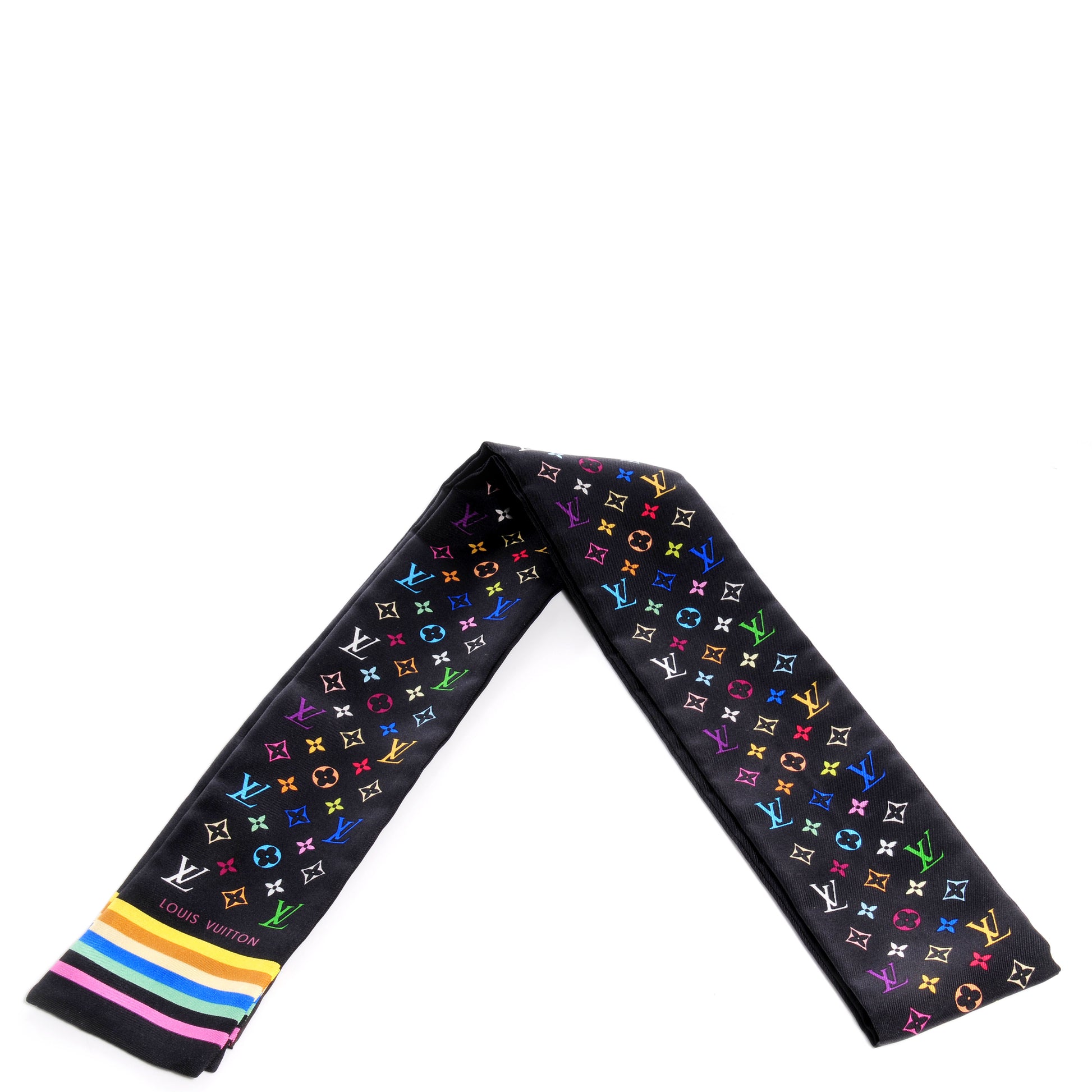 Louis Vuitton Silk Monogram Multicolor Bandeau Black 1 of 6
