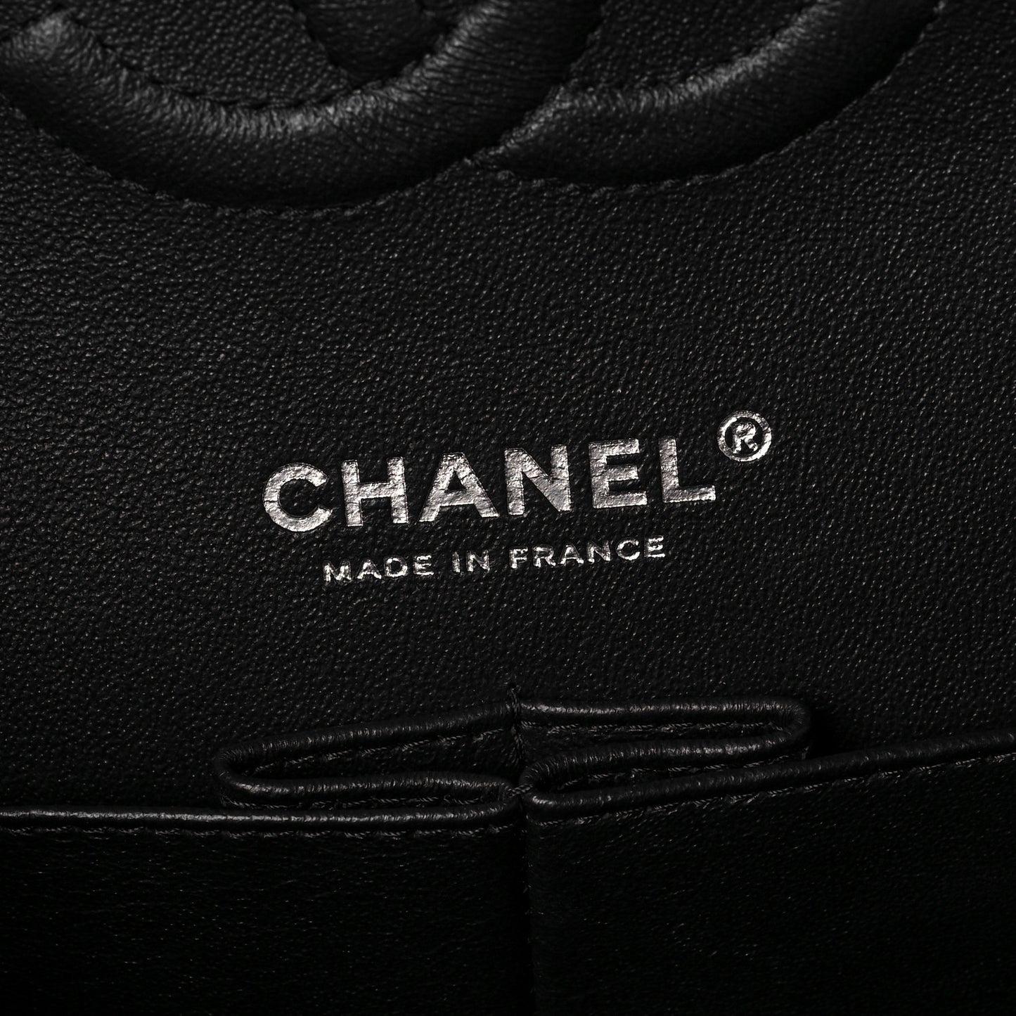 Shiny Crumpled Calfskin Quilted Medium Double Flap So Black