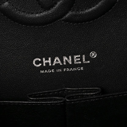 Chanel Shiny Crumpled Calfskin Quilted Medium Double Flap So Black 6 of 8