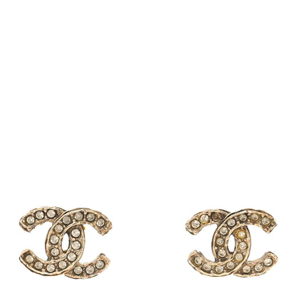 Chanel Crystal Mini Timeless CC Earrings Gold 1 of 6