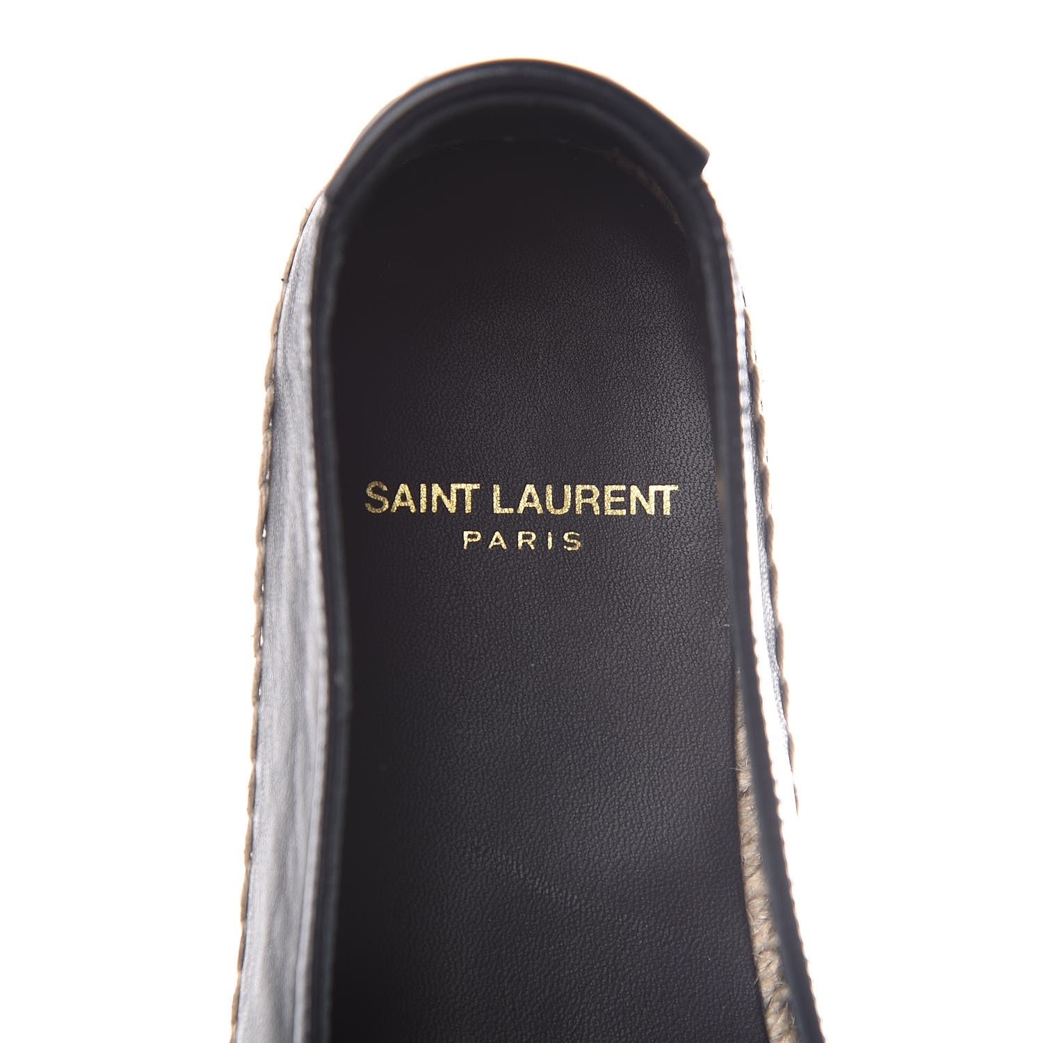 Saint Laurent Lambskin Monogram Espadrilles 34 Navy 6 of 9