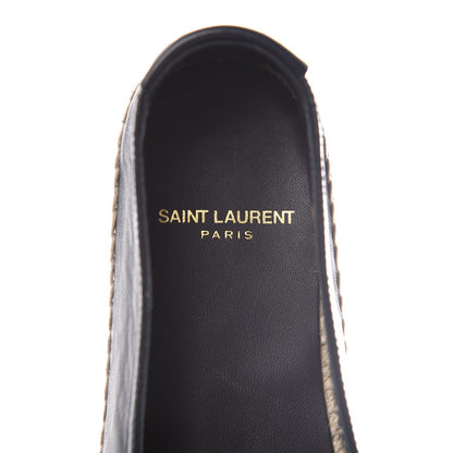 Saint Laurent Lambskin Monogram Espadrilles 34 Navy 6 of 9