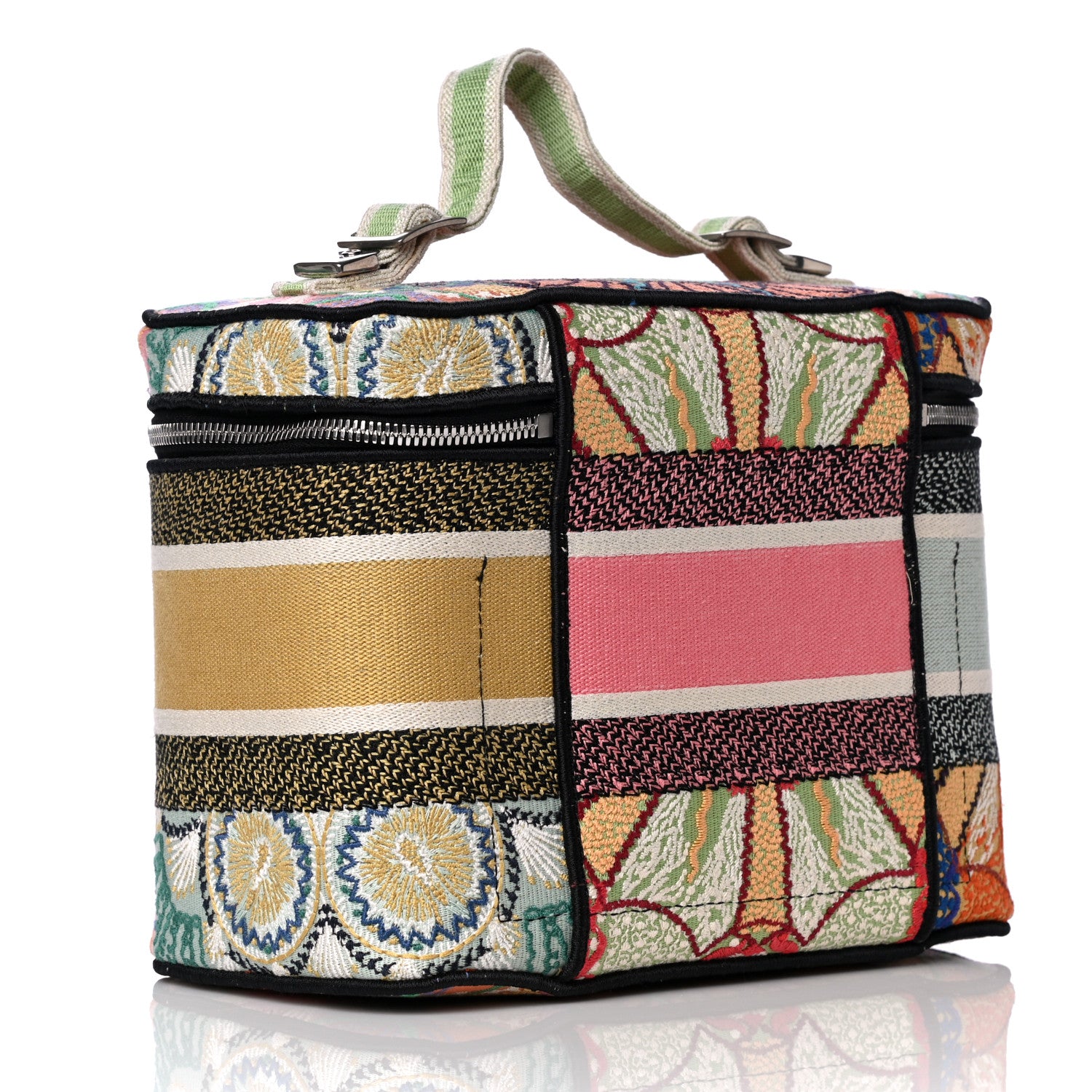 Christian Dior Canvas Embroidered Dior In Lights Diortravel Vanity Case Multicolor 3 of 14