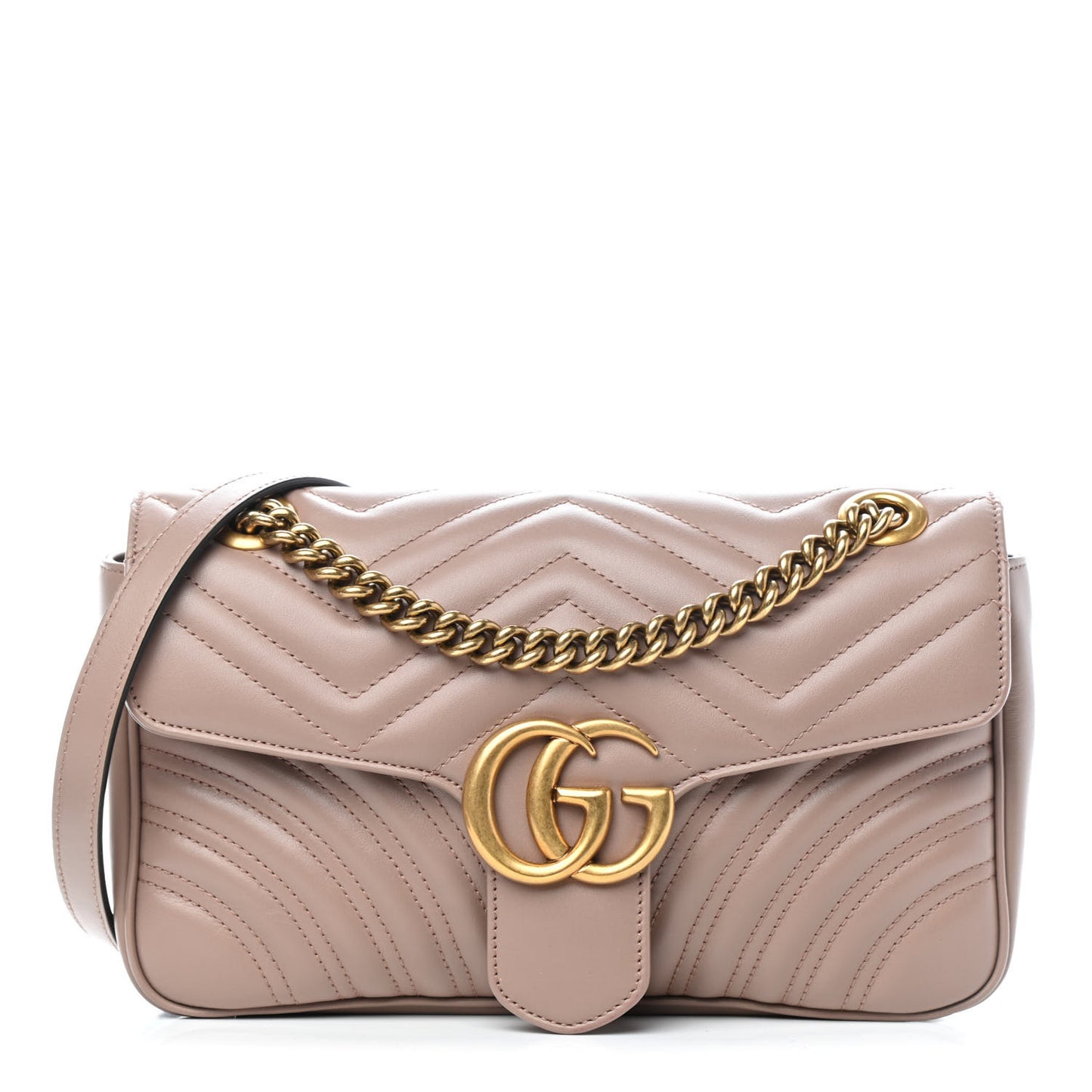 Calfskin Matelasse Small GG Marmont Shoulder Bag Porcelain Rose