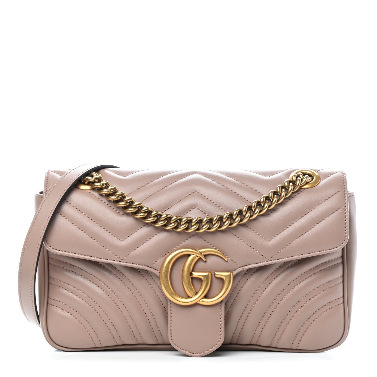 Gucci Calfskin Matelasse Small GG Marmont Shoulder Bag Porcelain Rose 1 of 9