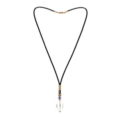 Bulgari 18K Yellow Gold Amethyst Rock Crystal Cord Pendant Necklace 3 of 6