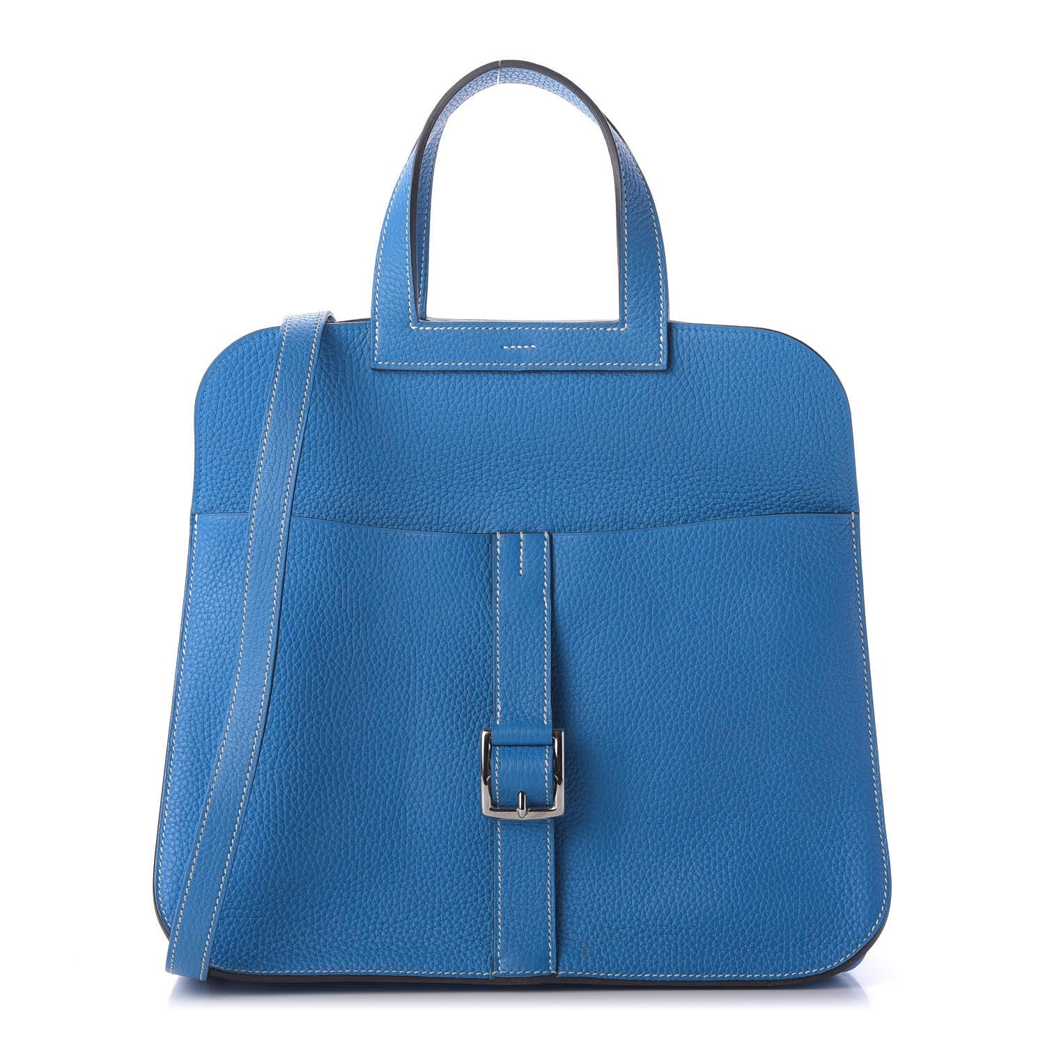 Hermes Taurillon Clemence Halzan 31 GM Bleu Zanzibar 1 of 9