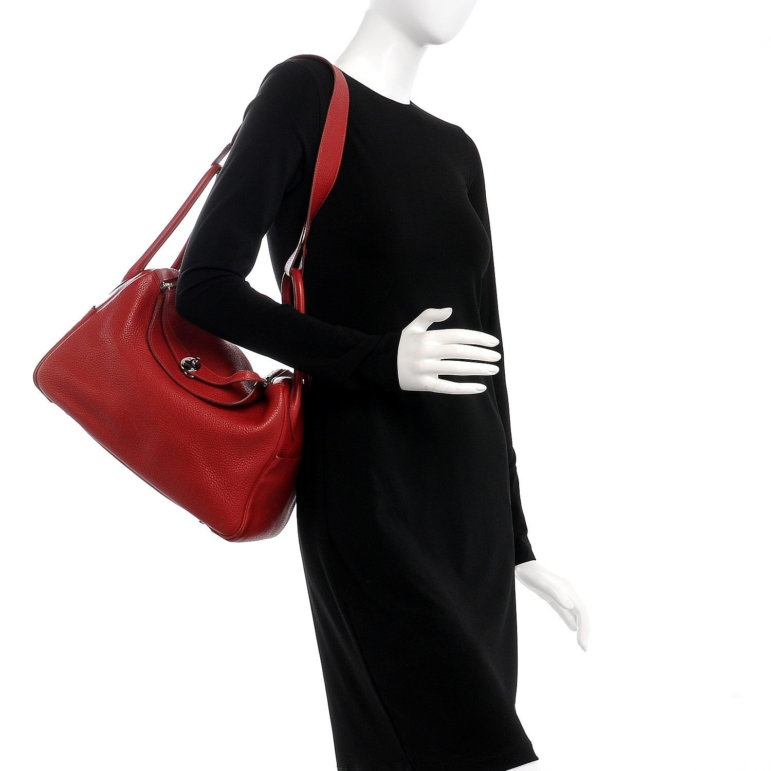 Hermes Taurillon Clemence Lindy 34 Rouge Garance 2 of 13