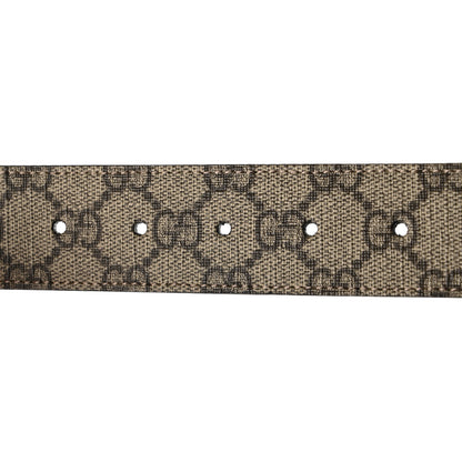 Gucci GG Supreme Monogram Selleria Interlocking G 37mm Belt 85 34 85 34 Beige Ebony Black 5 of 6