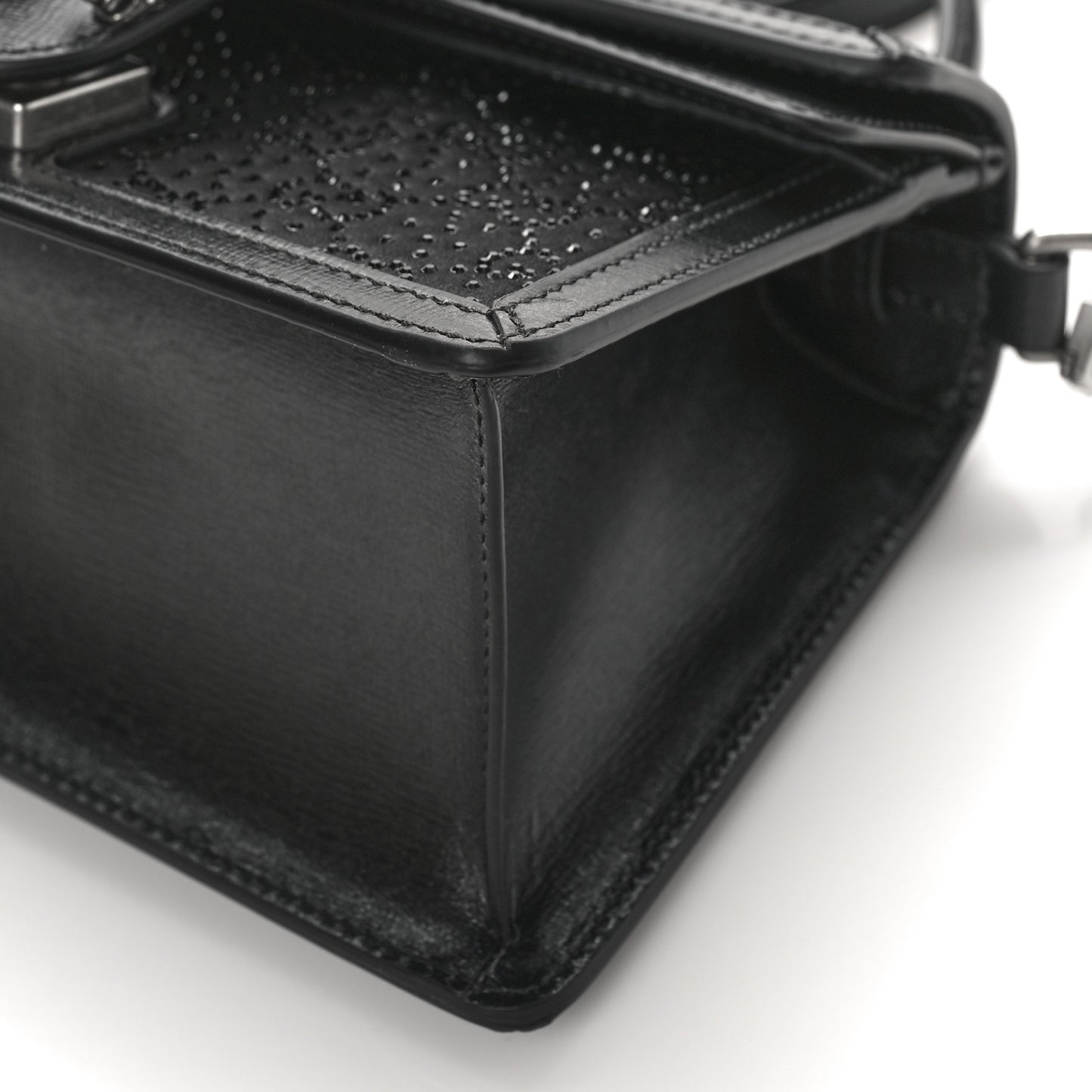 Satin Crystal GG Monogram Mini Dionysus Top Handle Bag Black