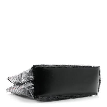Prada Sequin Rete Paillettes Small Tote Bag Black 5 of 11