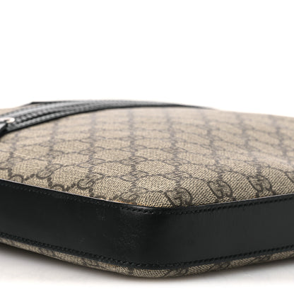 Gucci GG Supreme Monogram Flat Messenger Bag Black 8 of 13