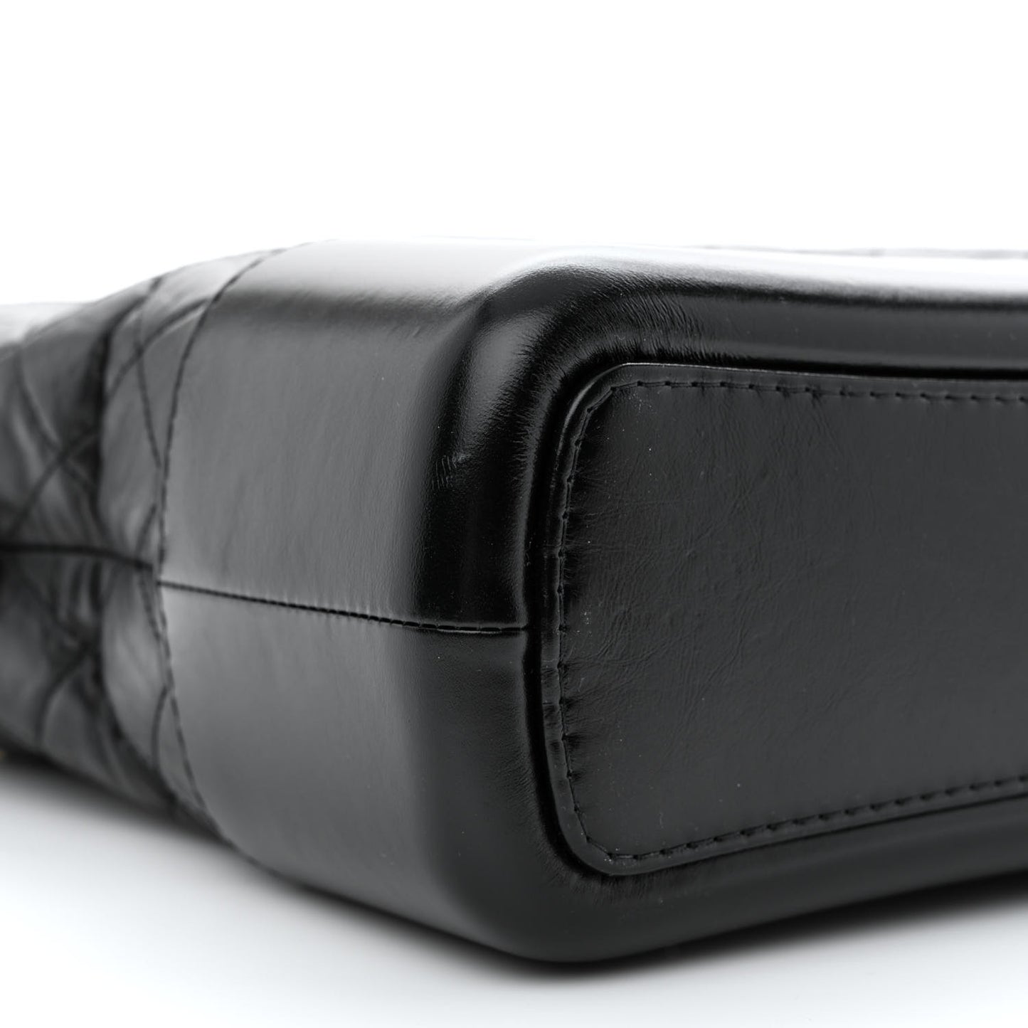 Aged Calfskin Quilted Medium Gabrielle Hobo Black