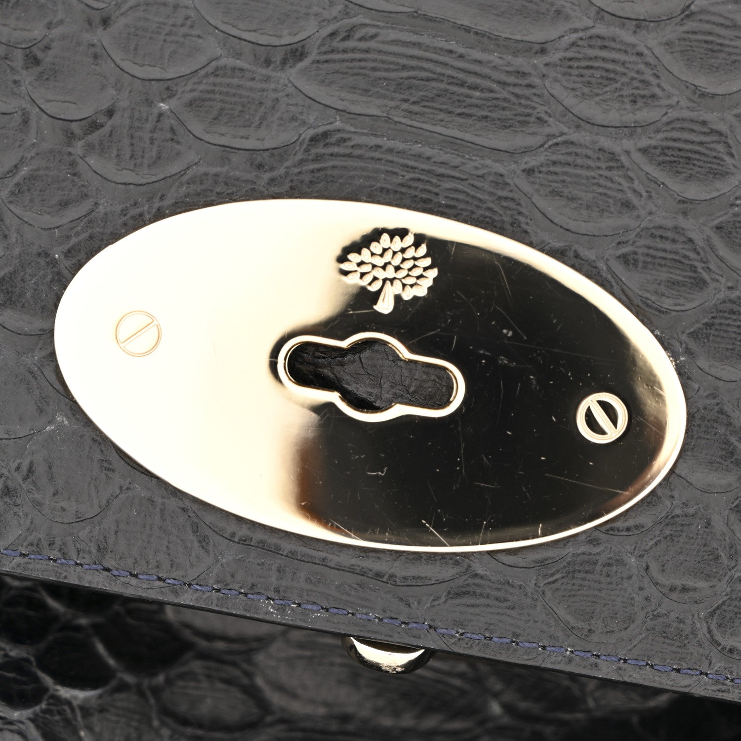 Mulberry Snakeskin Small Lily Flap Navy 13 of 14