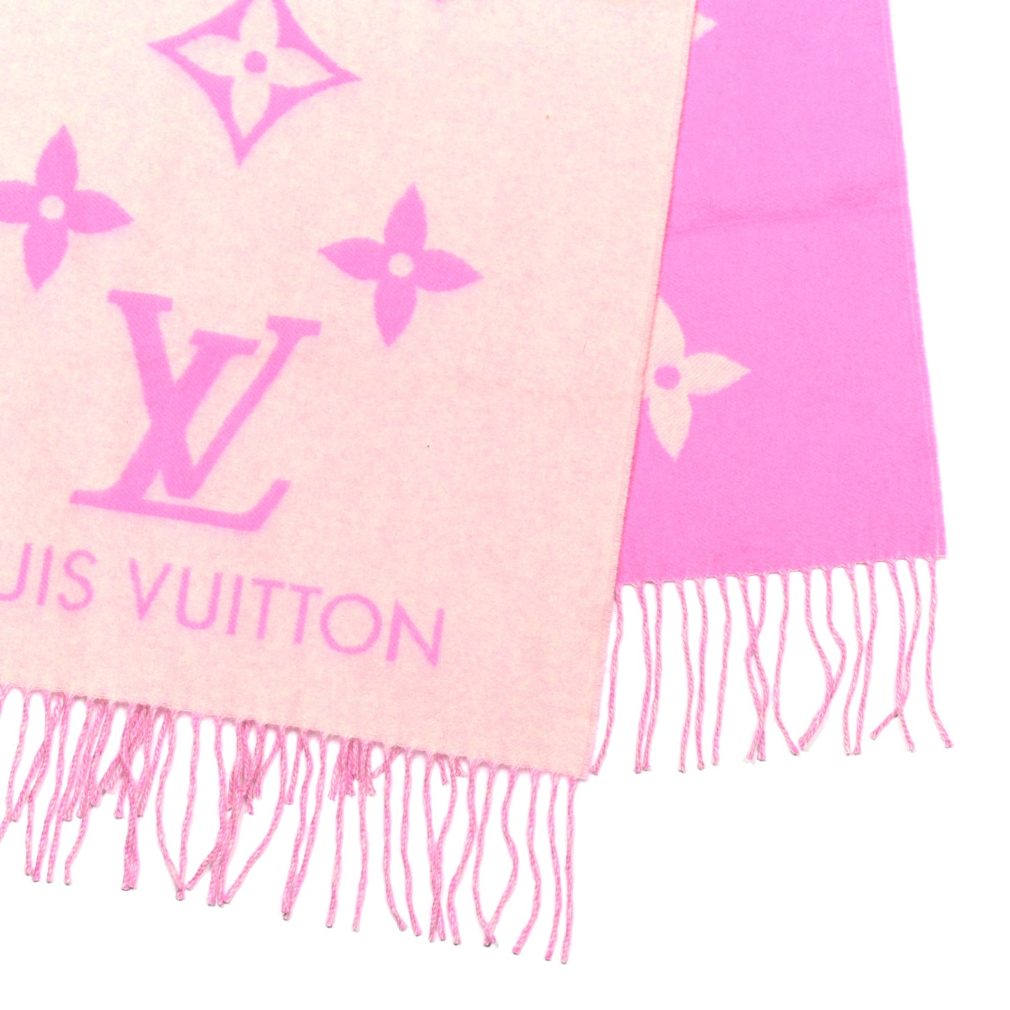 Cashmere Monogram Reykjavik Scarf White Pink