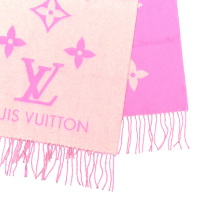 Louis Vuitton Cashmere Monogram Reykjavik Scarf White Pink 4 of 5
