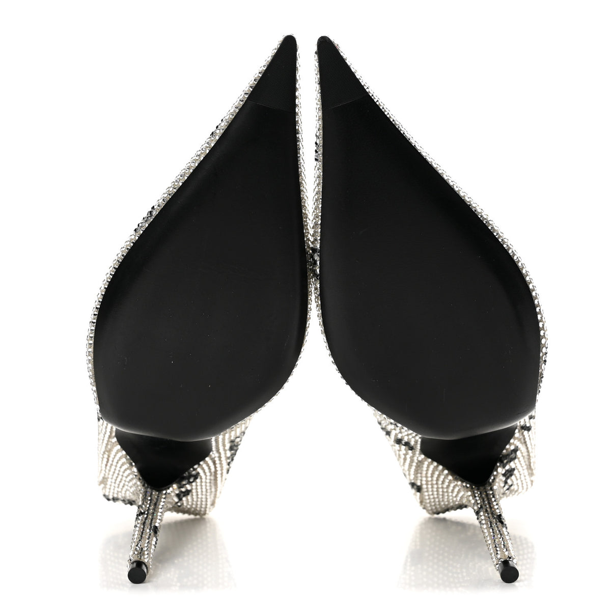 Balenciaga Strass Allover Logo Square Knife 110mm Pumps 38 Crystal Black 6 of 10