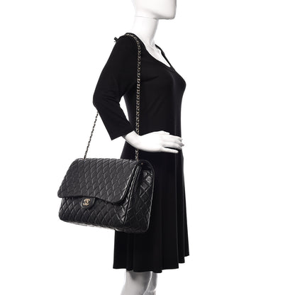 Chanel Metallized Calfskin Quilted Small XXL Travel Flap Bag Black 2 of 14
