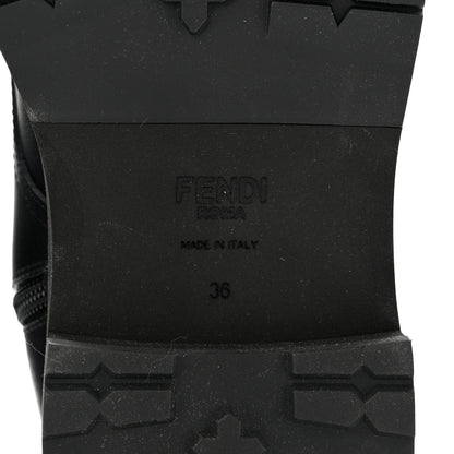 Fendi Vitello FF Embossed Biker Boots 36 Black 7 of 7