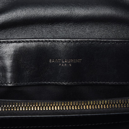 Saint Laurent Calfskin Y Quilted Monogram Small Loulou Chain Satchel Black 6 of 9