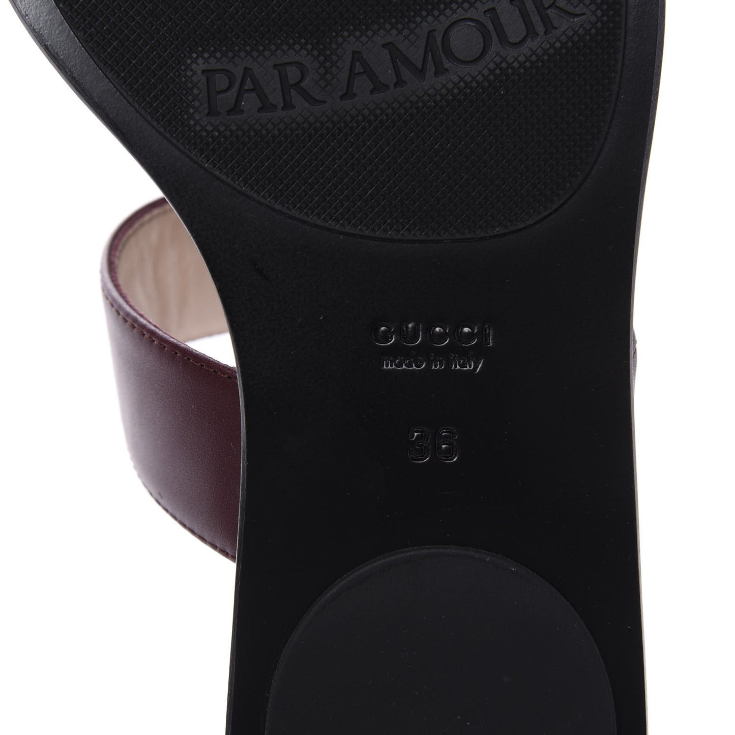 Calfskin GG Marmont Thong Sandals 36 Vintage Bordeaux