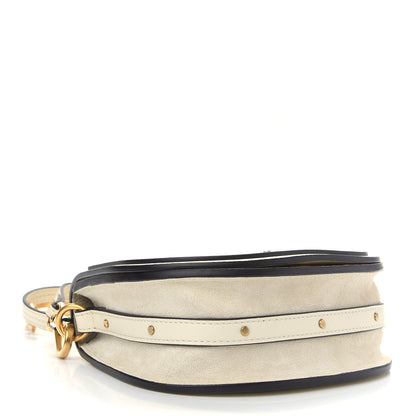 Chloe Calfskin Suede Small Nile Bracelet Bag Off White 4 of 8