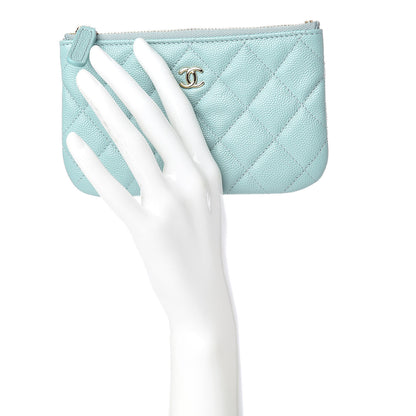Chanel Caviar Quilted Small Cosmetic Case Light Blue 2 of 8