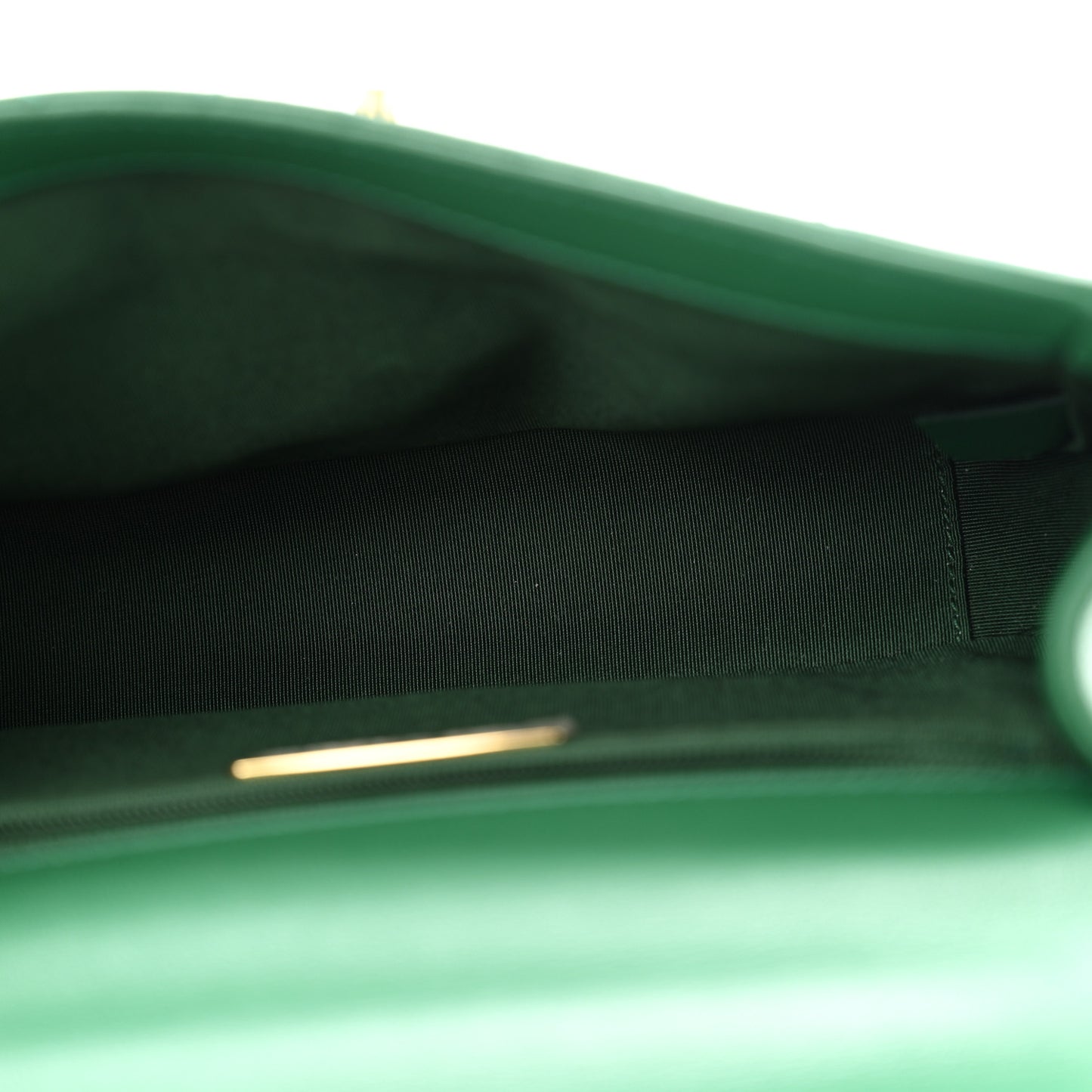 Lambskin Quilted Chain Infinity Top Handle Flap Green