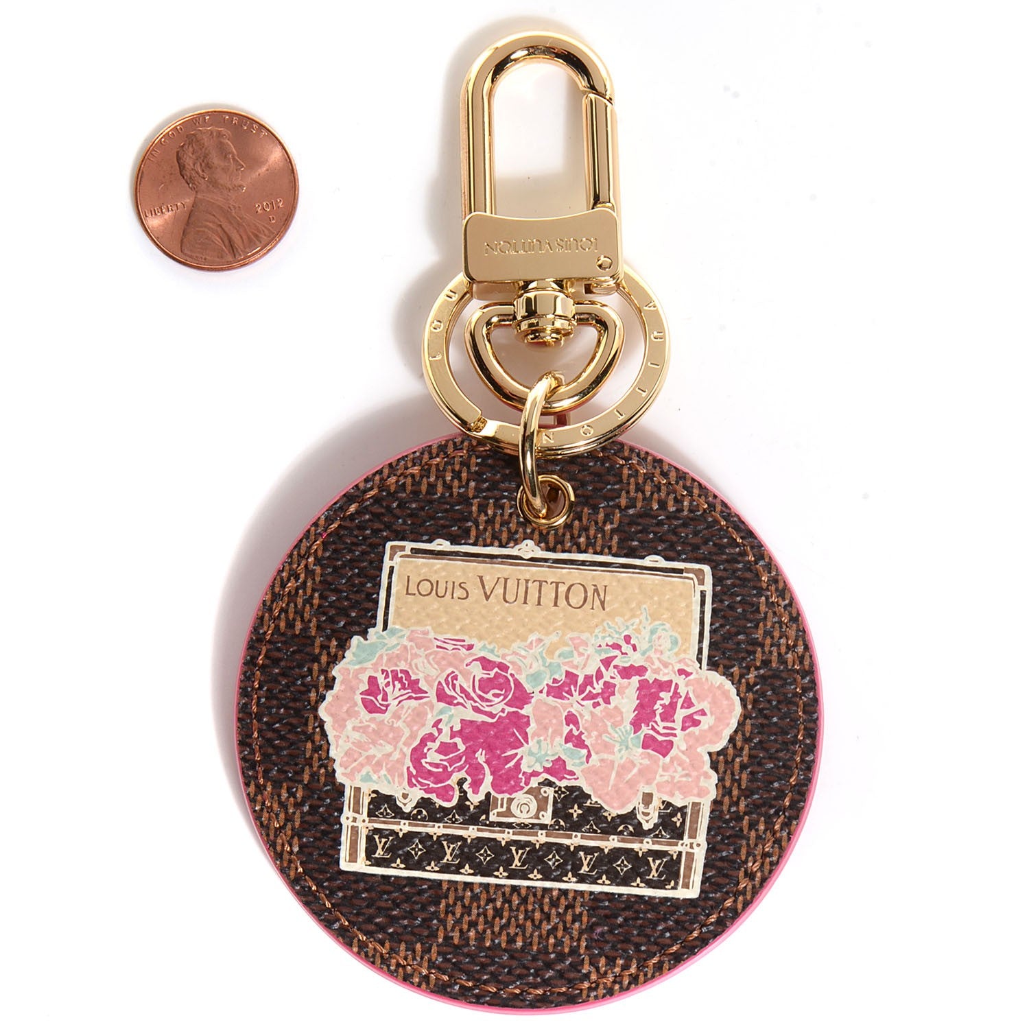 Louis Vuitton Damier Ebene Illustre Posies Bag Charm 2 of 6