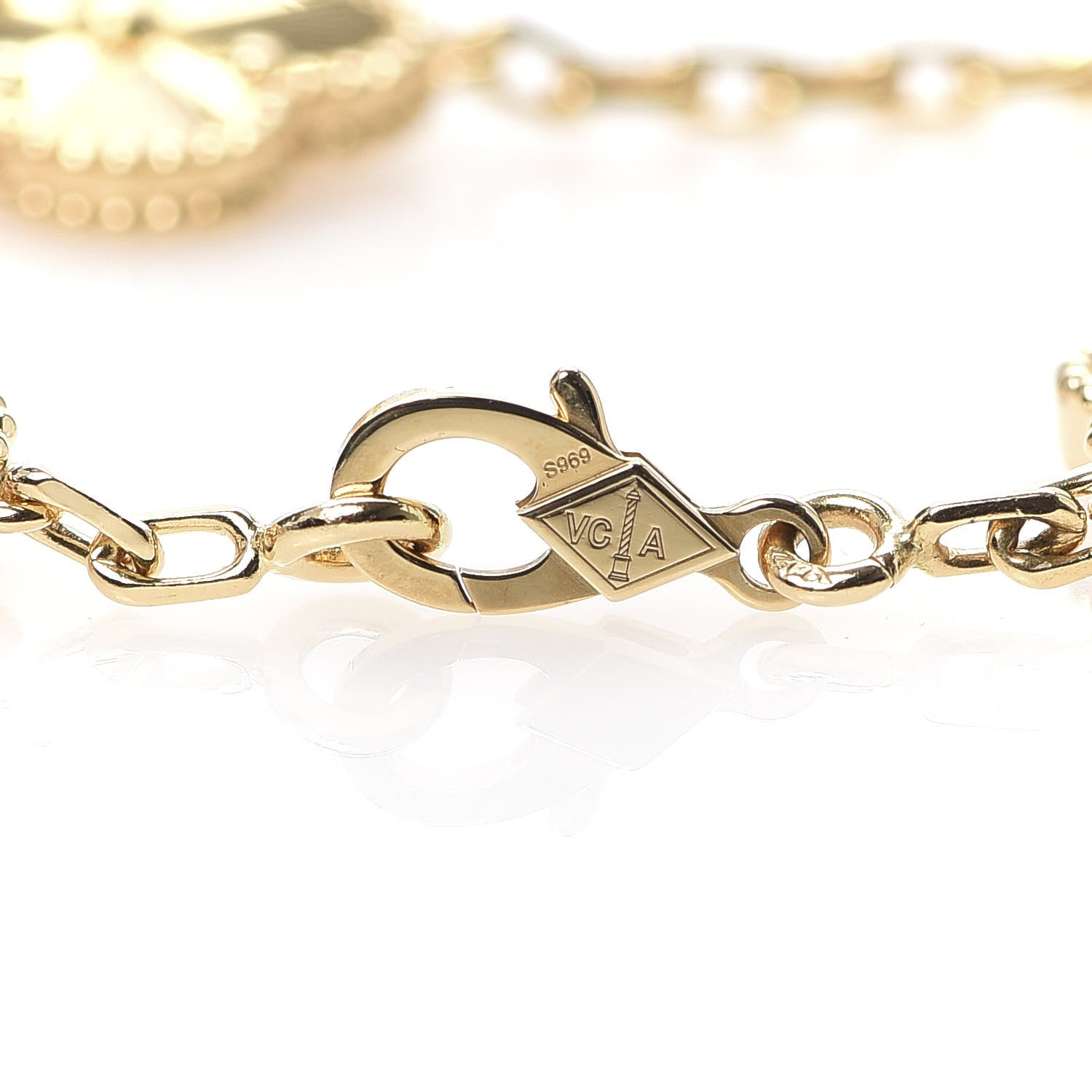 Van Cleef & Arpels 18K Yellow Gold 5 Motifs Guilloche Vintage Alhambra Bracelet 4 of 8