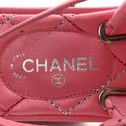 Chanel Lambskin Crystal Stitched CC Thong Sandals 36 Pink 6 of 9