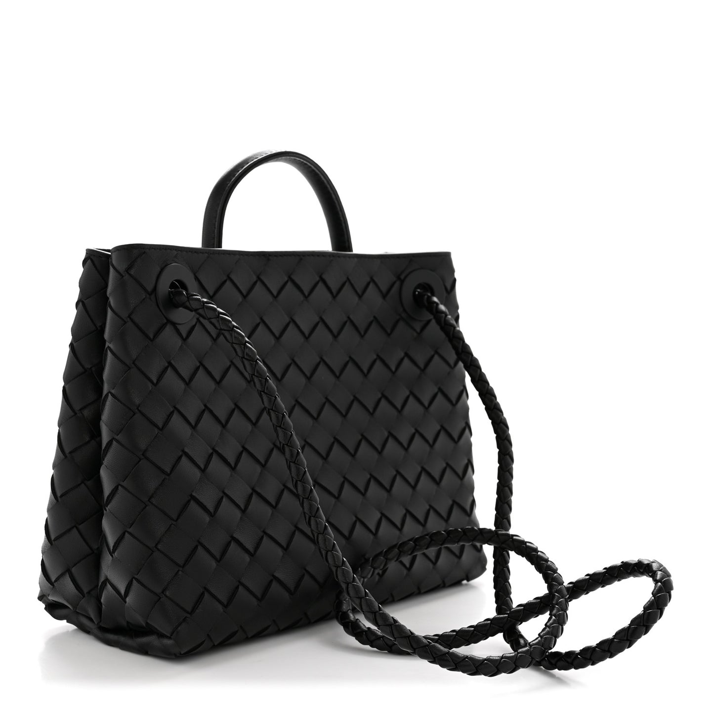 Nappa Intrecciato Small Andiamo Shoulder Bag Black