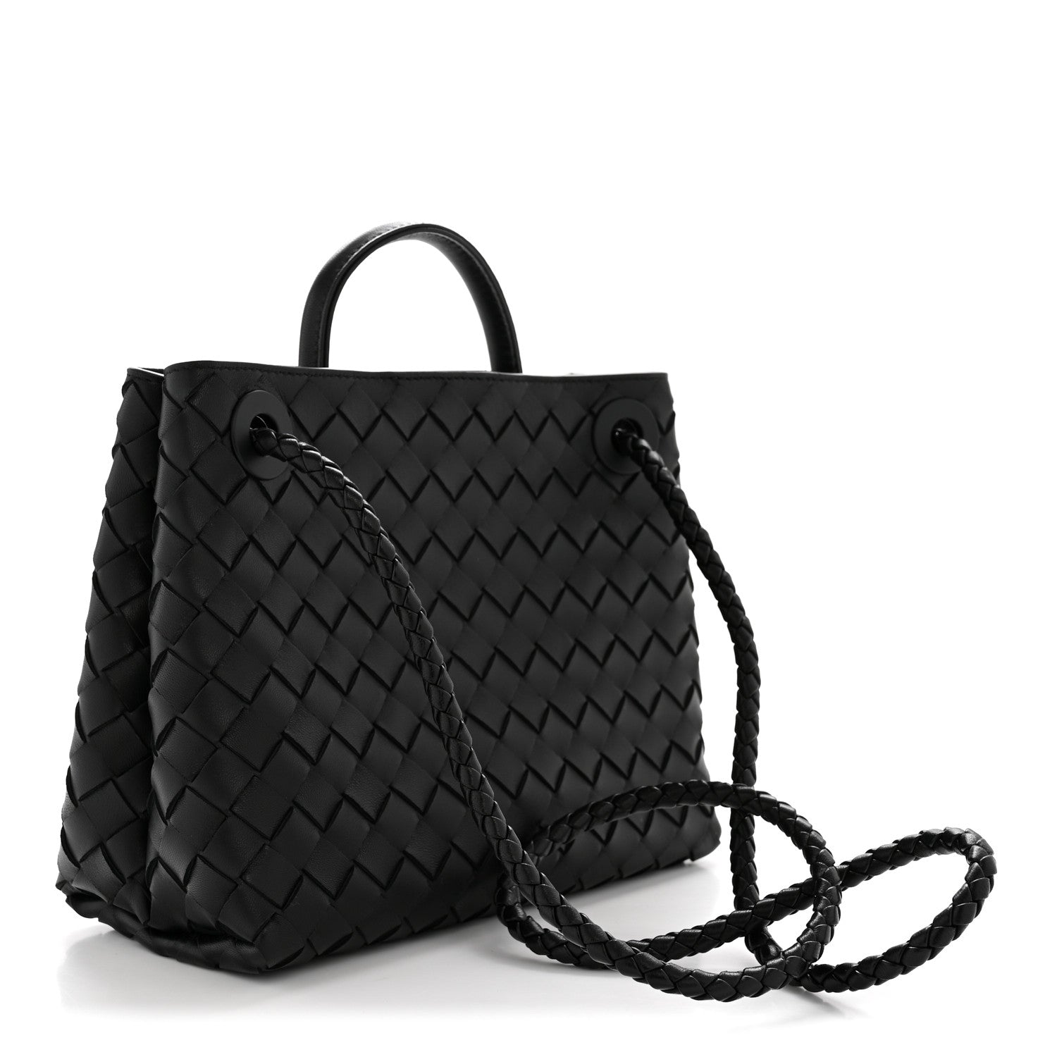 Bottega Veneta Nappa Intrecciato Small Andiamo Shoulder Bag Black 3 of 12