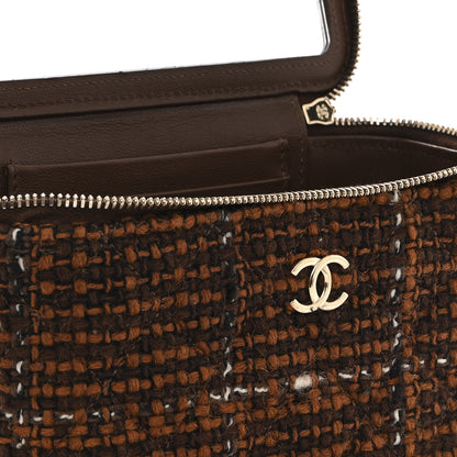 Chanel Tweed Small Top Handle Vanity Case With Chain Brown Multicolor 8 of 13