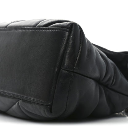 Saint Laurent Lambskin Quilted Small Loulou Puffer Monogram Chain Satchel Black 10 of 10