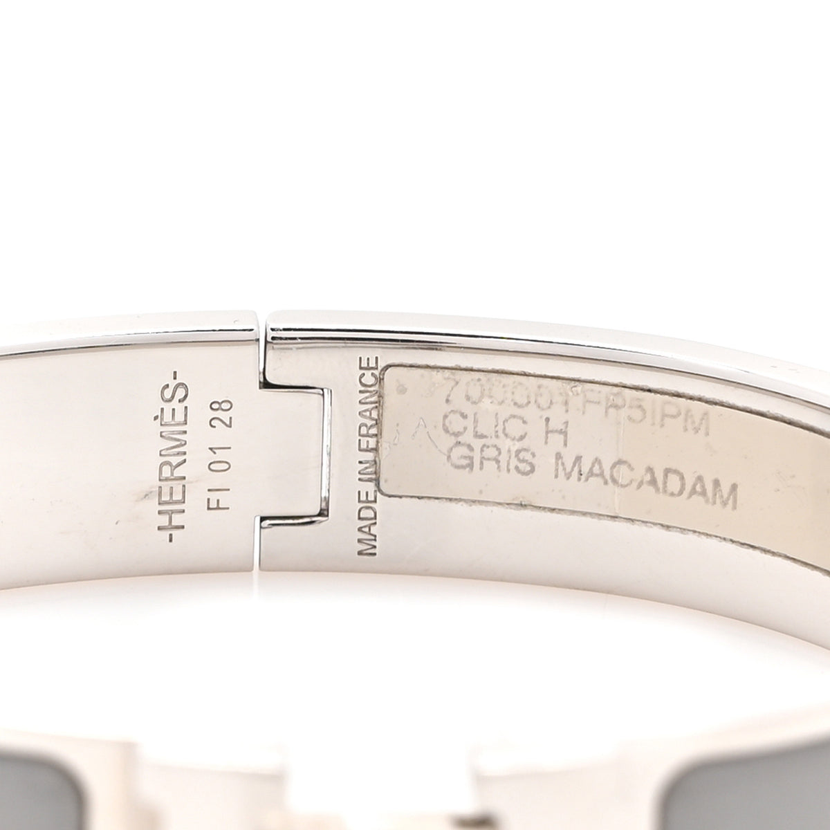 Enamel Narrow Clic Clac H Bracelet PM Gris Macadam
