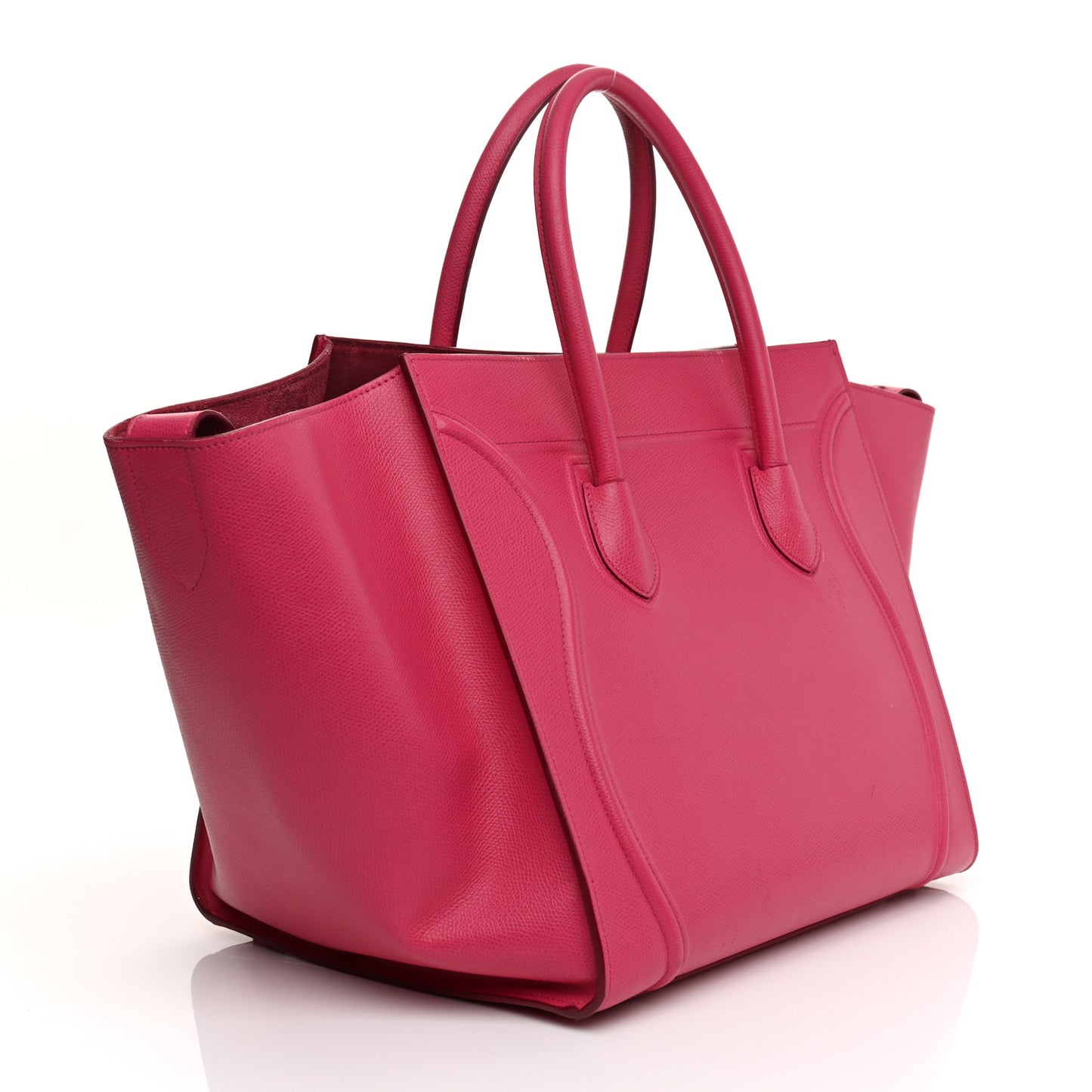 Grained Calfskin Medium Phantom Luggage Fuchsia