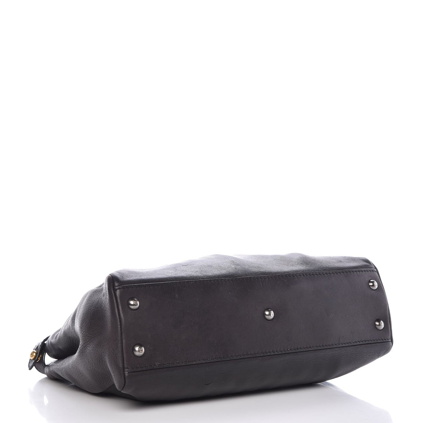 Calfskin Calf Hair Leopard Print Medium Peekaboo Iconic Satchel Black