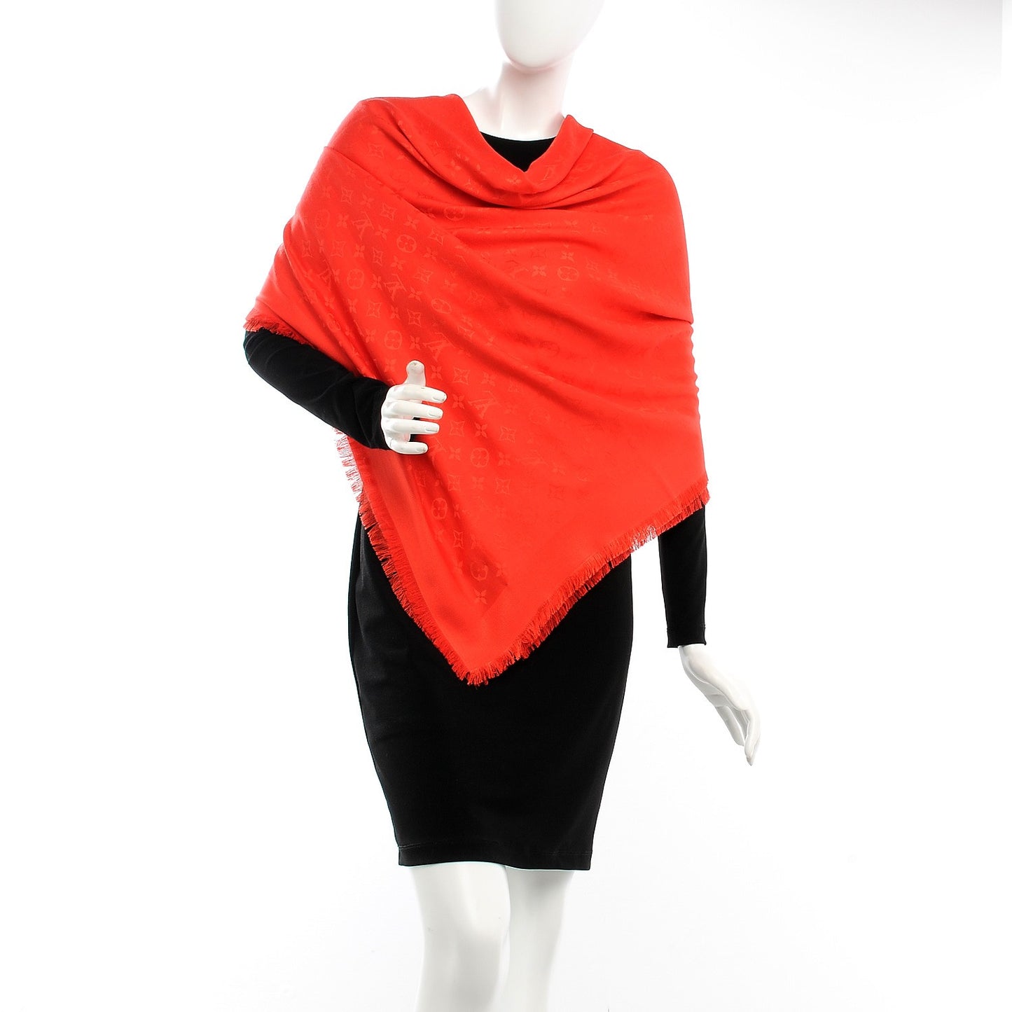 Silk Wool Monogram Shawl Pomme D'Amour