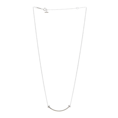 Tiffany 18K White Gold Small T Smile Pendant Necklace 3 of 6
