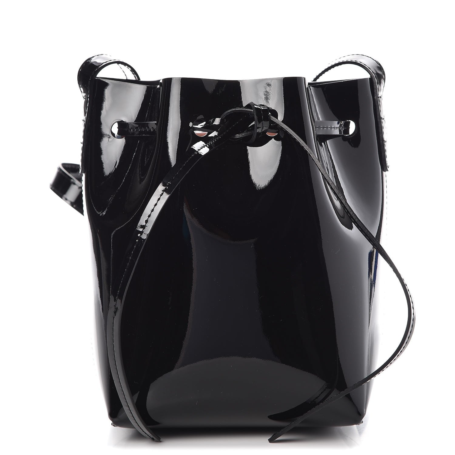 Mansur Gavriel Patent Calfskin Mini Mini Bucket Bag Black 1 of 7