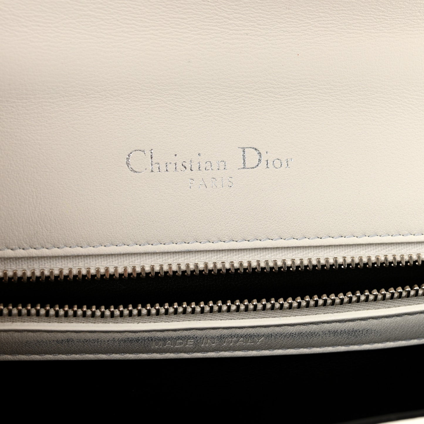 Calfskin Printed Medium Diorama Flap Bag White