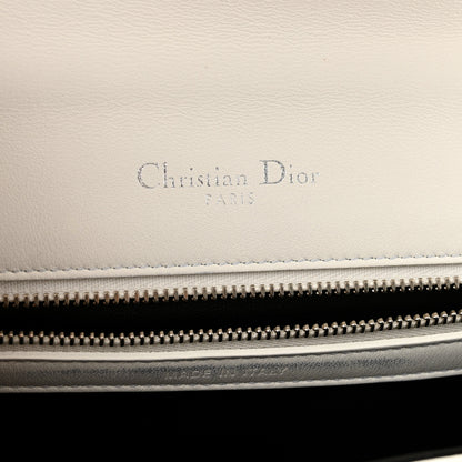 Christian Dior Calfskin Printed Medium Diorama Flap Bag White 6 of 14